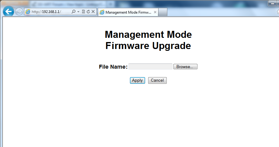 Firmware upgrade management interface - cisco E2500